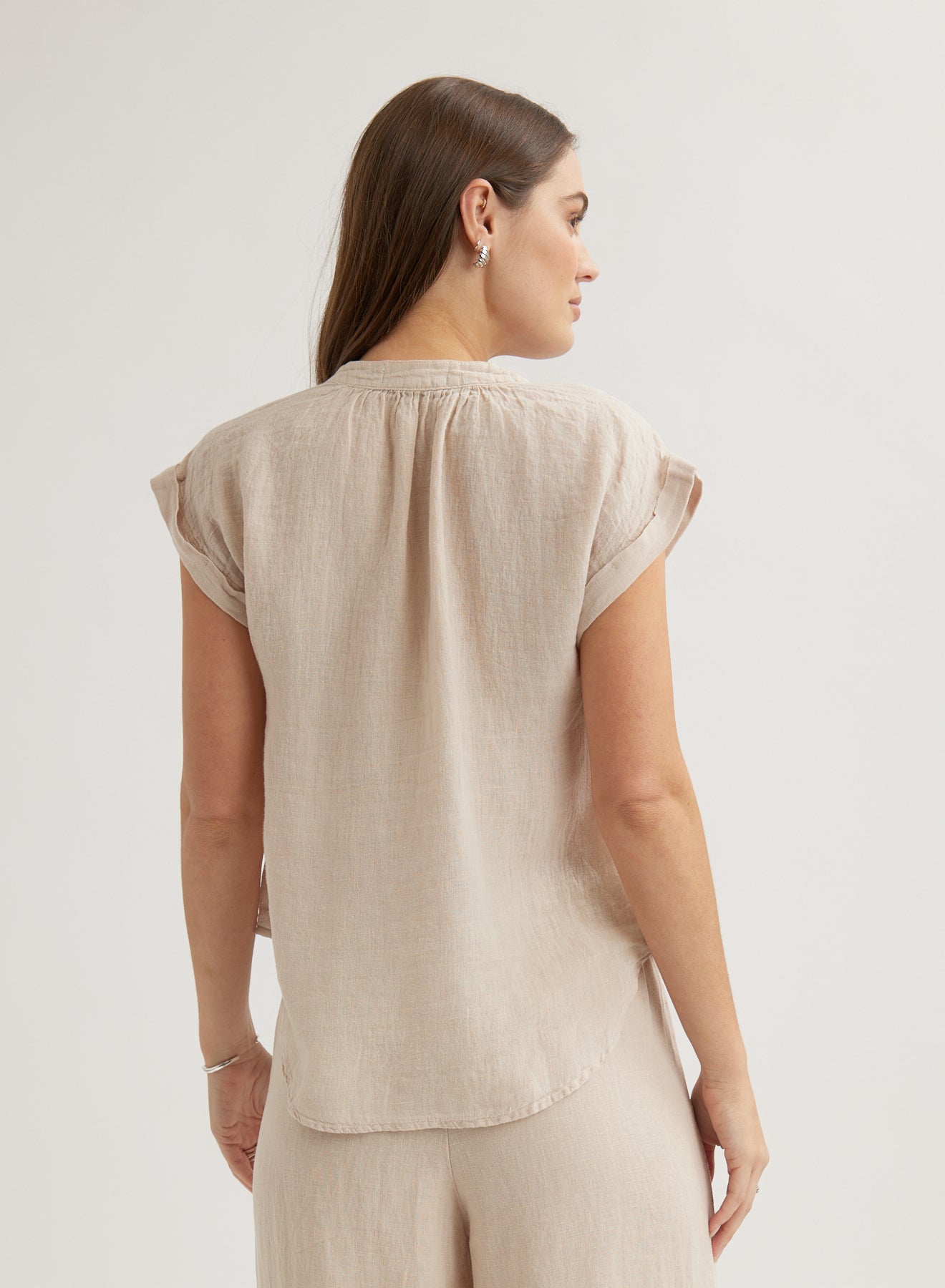 Bella DahlCap Sleeve Pullover - Linen SandTops