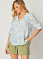 Bella DahlCapri Button Down Shirt - Waves Camo PrintTops