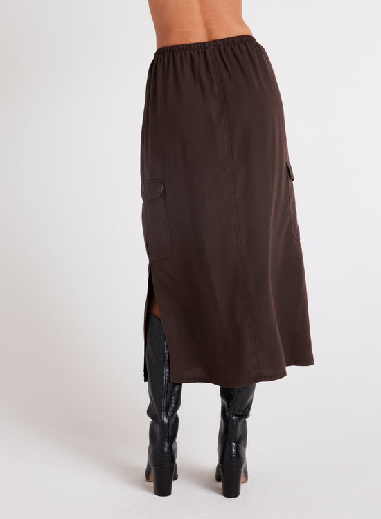 Bella DahlCargo Midi Skirt - Chestnut BrownBottoms