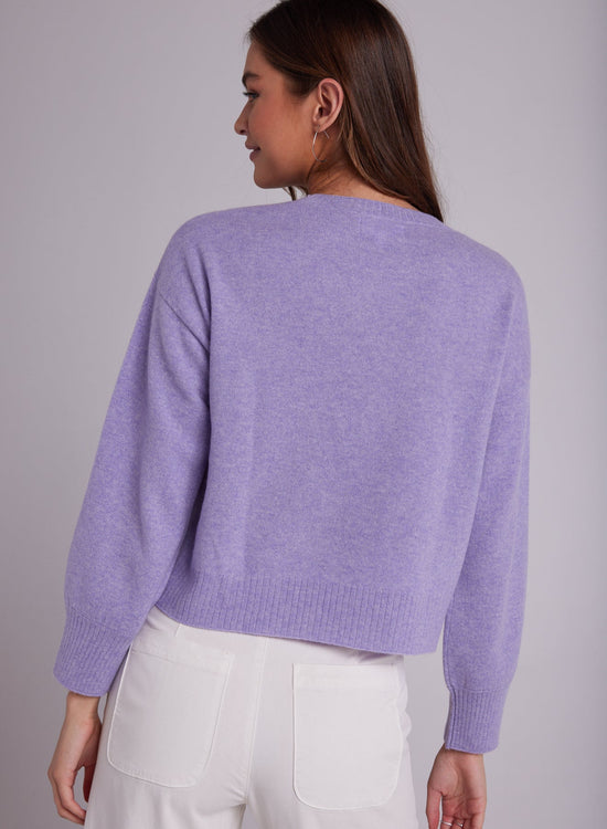 Bella DahlCashmere Crew Neck Rib Pullover - Lilac PurpleSweaters