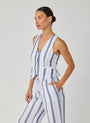 Bella DahlCinch Back Vest - Coastal Ombre StripeTops