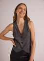 Bella DahlCinch Back Vest - Glencheck PlaidTops