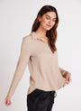 Bella DahlClean Button Front Shirt - Light OakTops