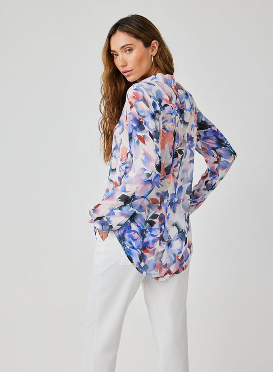 Bella DahlClean Front Hipster Shirt - Magnolia Bloom PrintTops