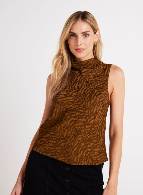 Bella DahlCowl Neck Bias Top - Bronzed OliveTops