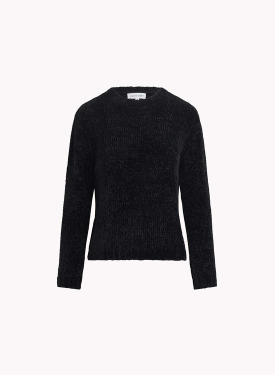 Bella DahlCrew Neck Chenille Sweater - BlackSweaters