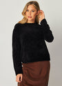 Bella DahlCrew Neck Chenille Sweater - BlackSweaters