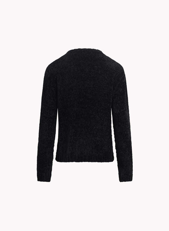 Bella DahlCrew Neck Chenille Sweater - BlackSweaters