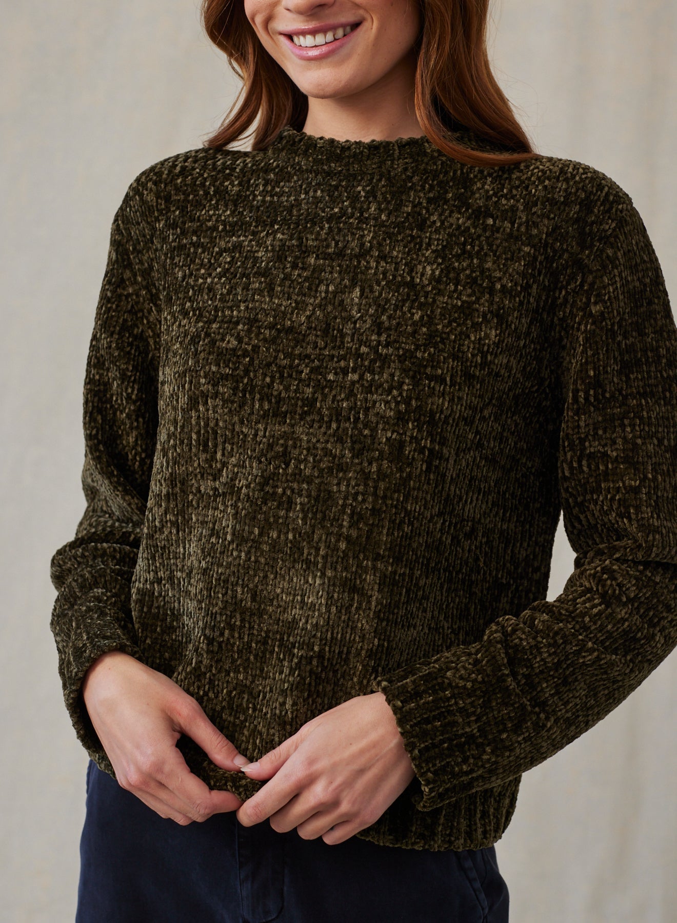 Bella DahlCrew Neck Chenille Sweater - Italian HerbSweaters & Jackets