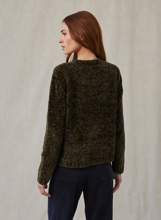 Bella DahlCrew Neck Chenille Sweater - Italian HerbSweaters & Jackets