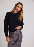 Bella DahlDrop Shoulder Fuzzy Chenille Sweater - BlackSweaters & Jackets