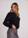 Bella DahlDrop Shoulder Fuzzy Chenille Sweater - BlackSweaters & Jackets