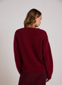 Bella DahlDrop Shoulder Fuzzy Chenille Sweater - Deep PlumSweaters & Jackets