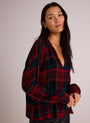 Bella DahlDrop Shoulder Pullover - Winter Berry PlaidTops