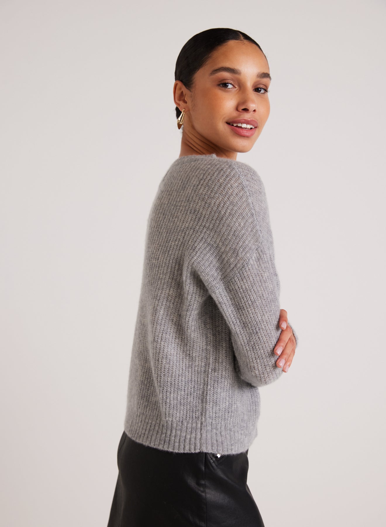 Bella DahlDrop Shoulder Sweater - Heather GreySweaters & Jackets