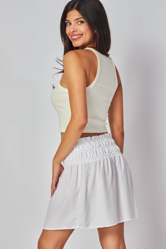Bella DahlElastic Shirred Skirt - WhiteBottoms