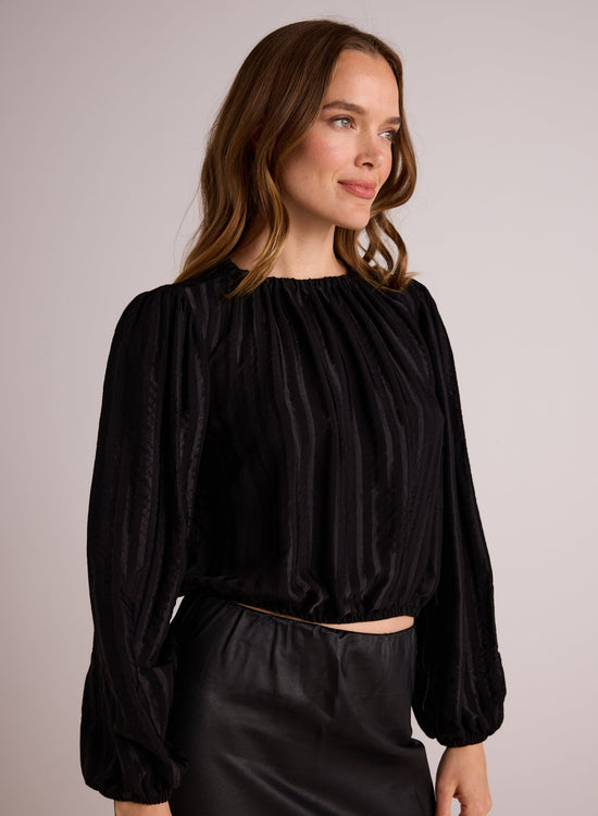 Bella DahlElastic Shirred Top - BlackTops