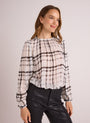 Bella DahlElastic Shirred Top - Brushed Plaid PrintTops