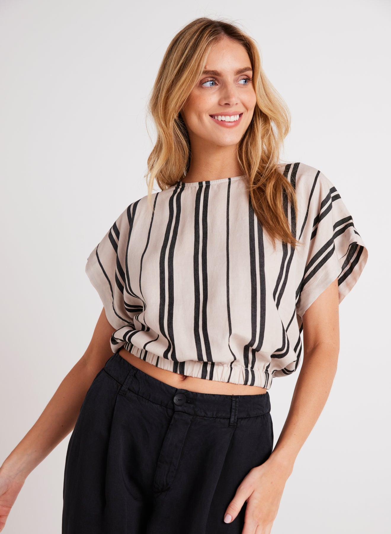 Bella DahlElastic Waist Blouse - Soft EcruTops