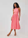 Bella Dahl Fitted Midi Halter Dress - Hibiscus PinkDresses