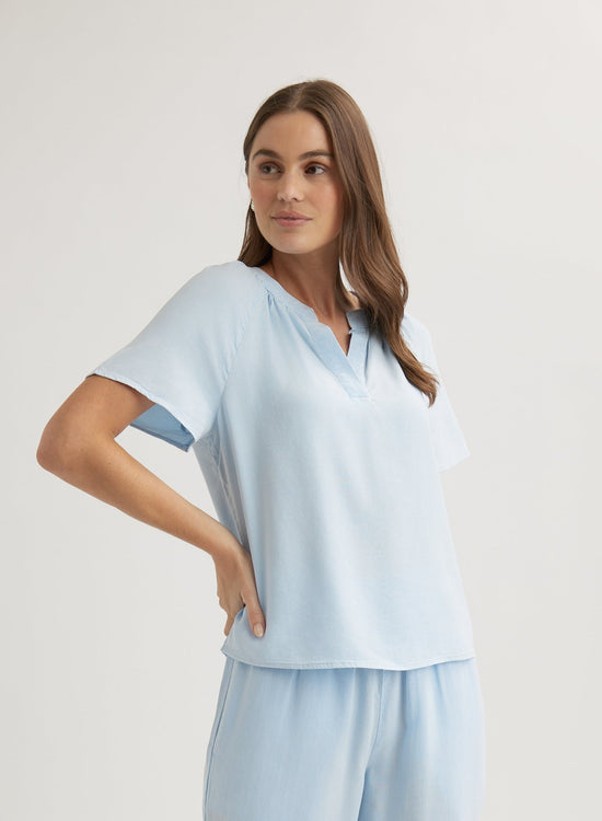 Bella DahlFlowy Short Sleeve Pullover - Clear WaterTops