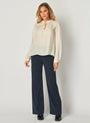 Bella DahlFlowy Tie Neck Pullover - Ivory PearlTops