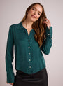 Bella DahlFlowy Wide Collar Button Down - Hunter PineTops