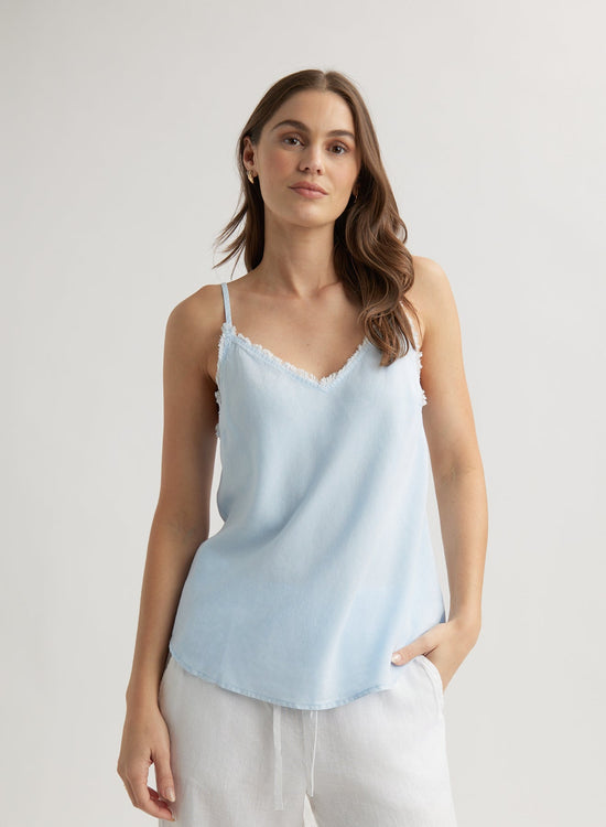 Bella DahlFrayed Cami - Clear WaterTops