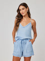 Bella DahlFrayed Cami - Coastal Spray WashTops