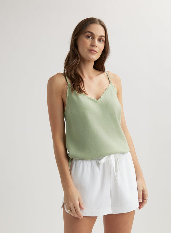 Bella DahlFrayed Cami - Olive GroveTops