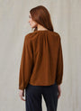 Bella DahlFull Sleeve Raglan Button Down - Twilight GoldTops