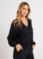 Bella DahlFull Sleeve Raglan Button Down - Vintage BlackTops