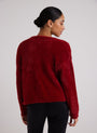 Bella DahlFuzzy Crew Neck Cardigan - Ruby RedSweaters & Jackets