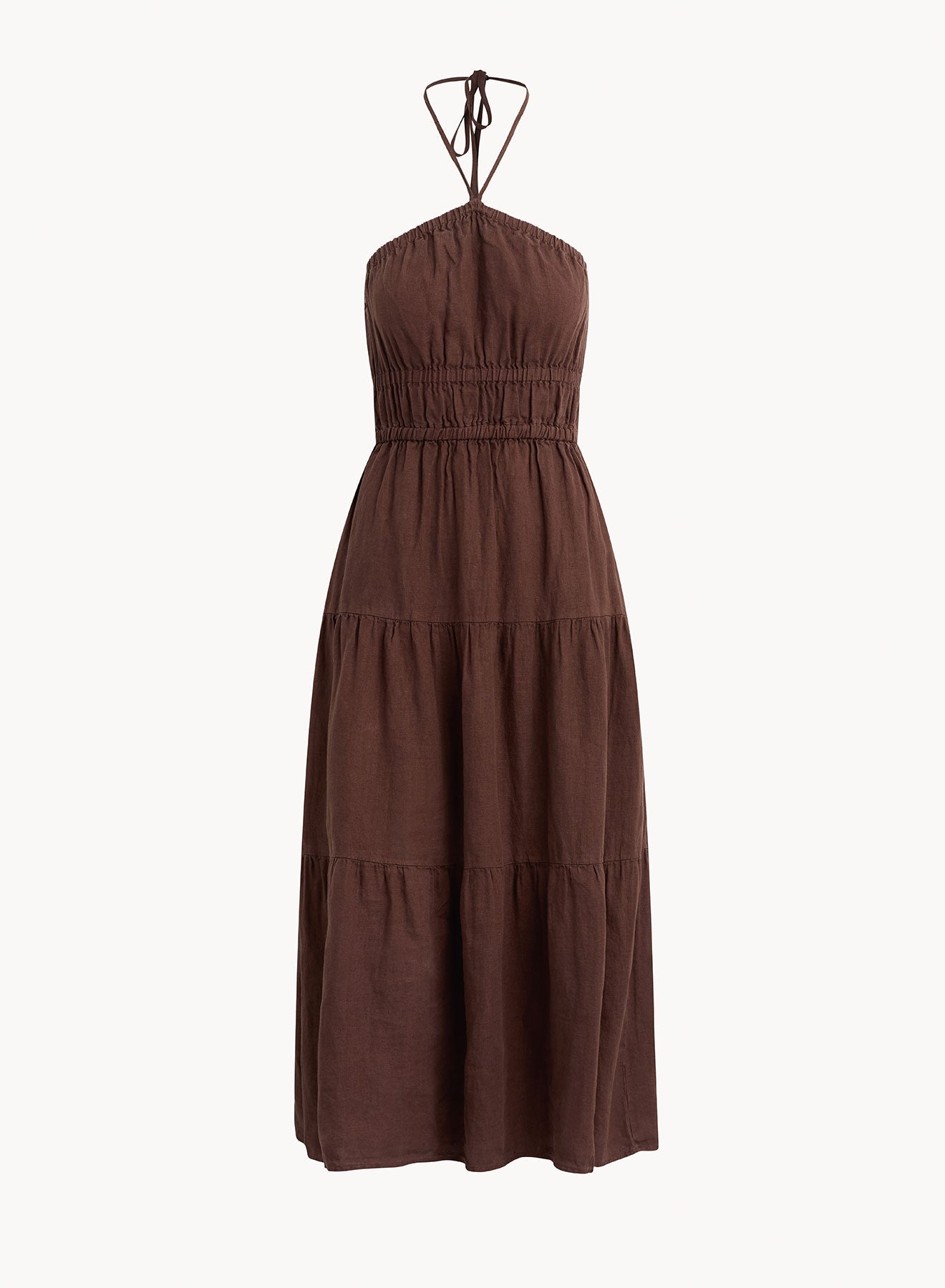 Bella DahlGathered Halter Midi Dress - Cocoa CabanaDresses