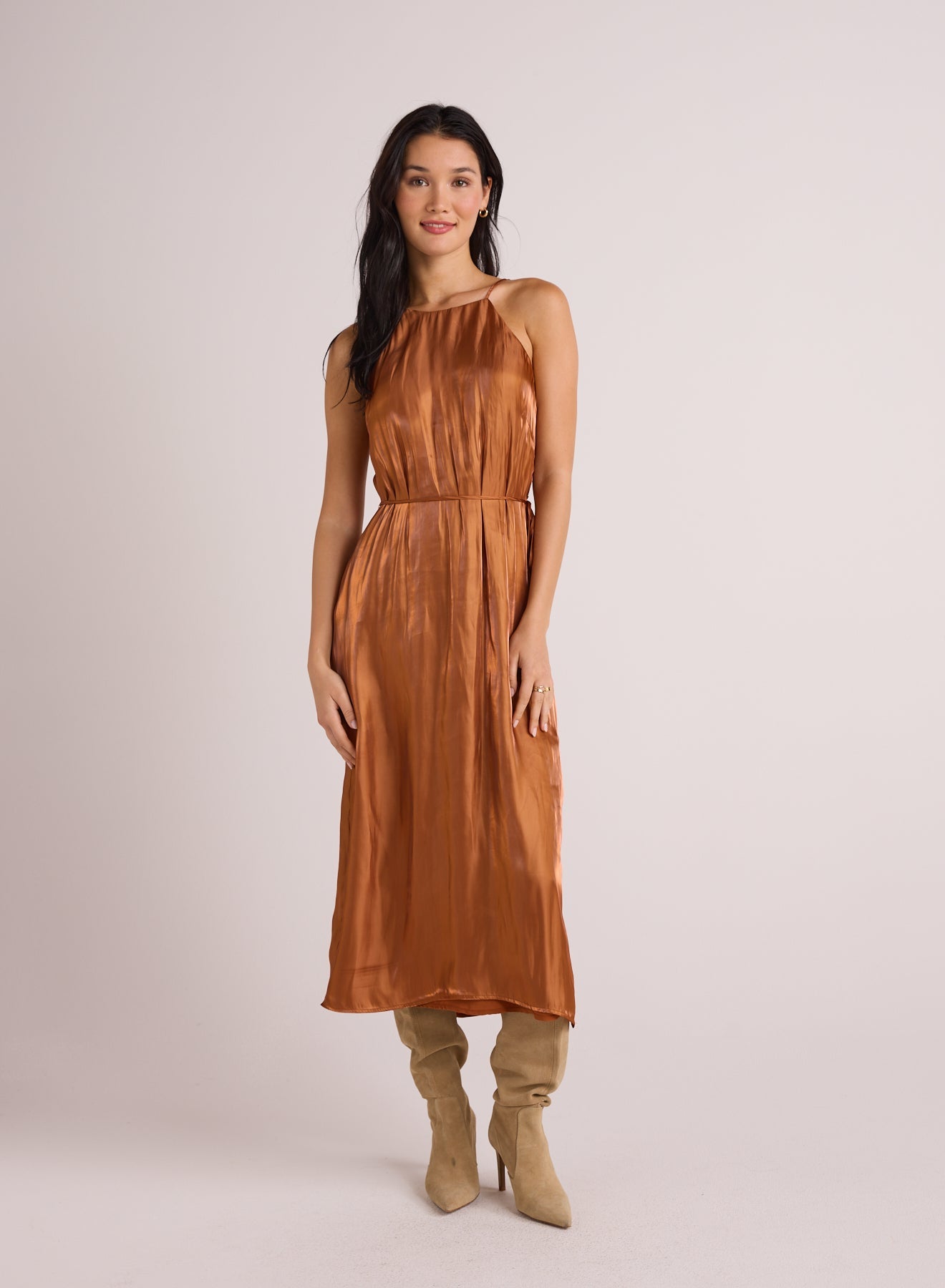 Bella DahlHalter Neck Slip Dress - Ember Glow ShimmerDresses