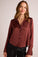 Bella DahlHigh Low Hem Shirt - Brandy WineTops