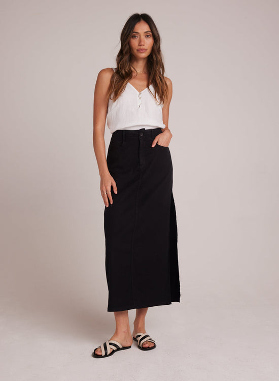 Bella DahlIndigo Side Slit Skirt - BlackBottoms