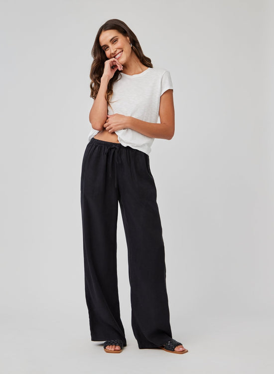 Bella Dahl Kylie Wide Leg with Drawstring - Black