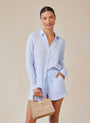 Bella DahlLinen Pocket Button Down - Perennial BlueTops