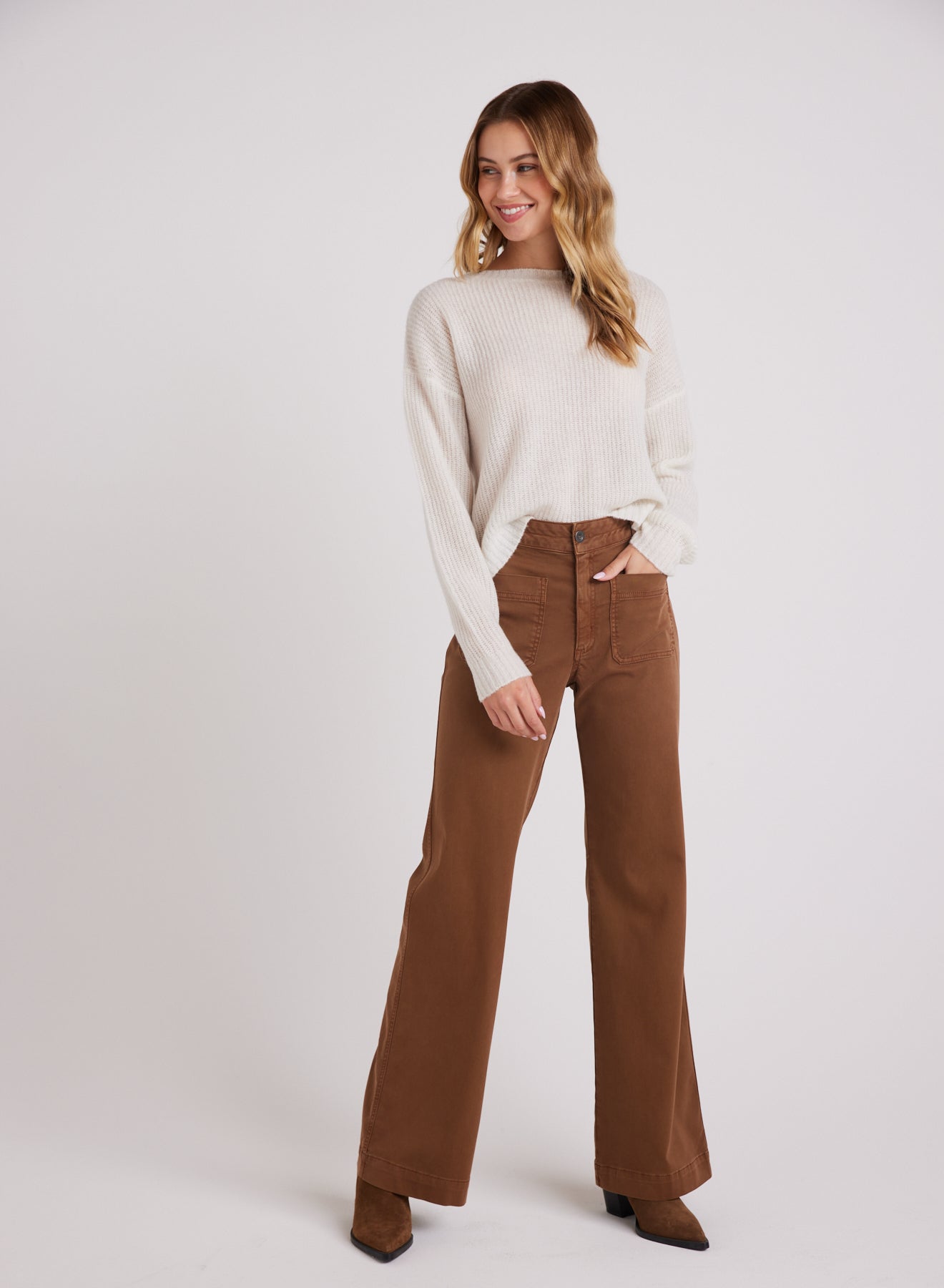 Bella DahlLola Two Pocket Wide Leg - Spiced BrownBottoms