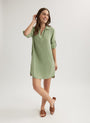 Bella DahlLong Sleeve A - Line Shirt Dress - Olive GroveDresses