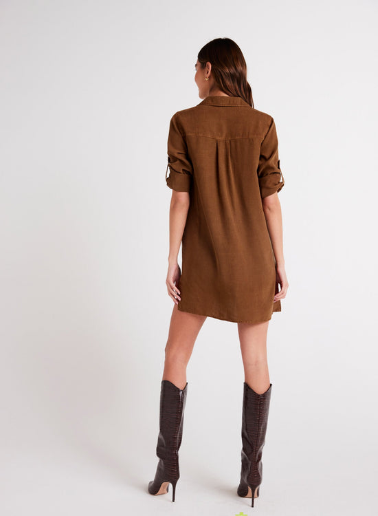 Bella DahlLong Sleeve A - Line Shirt Dress - Twilight Goldproduct