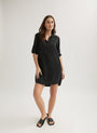 Bella DahlLong Sleeve A - Line Shirt Dress - Vintage BlackDresses