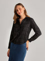 Bella DahlLong Sleeve Button Down - Black LurexTops