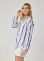 Bella DahlLong Sleeve Button Down - Coastal Ombre StripeTops