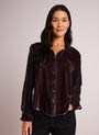 Bella DahlLong Sleeve Clean Shirt - AubergineTops