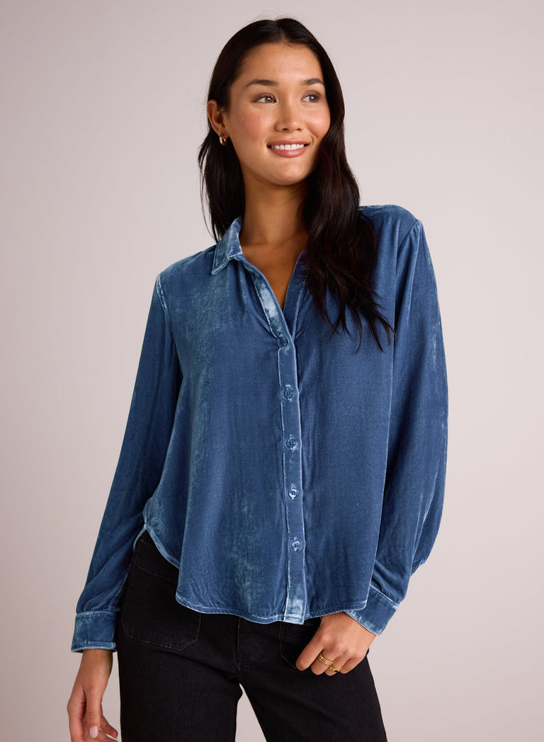 Bella DahlLong Sleeve Clean Shirt - Nordic BlueTops