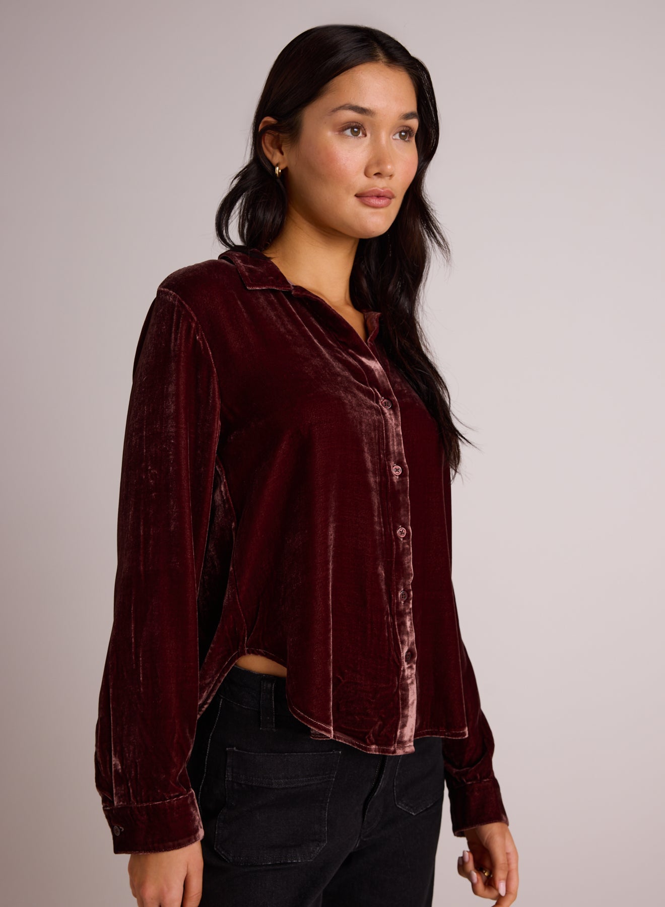 Bella DahlLong Sleeve Clean Shirt - Winter RougeTops