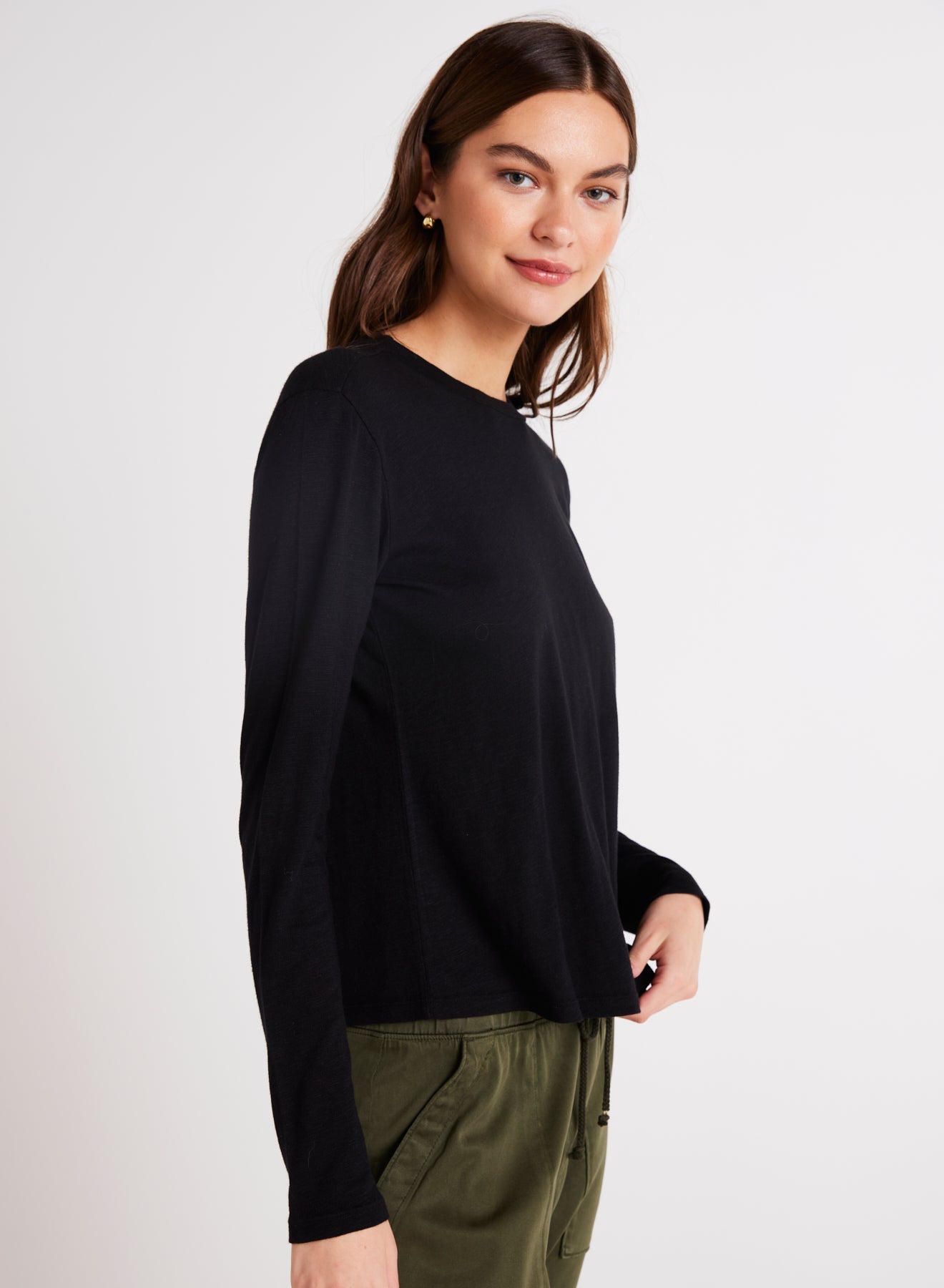 Bella DahlLong Sleeve Crew Tee - BlackTops