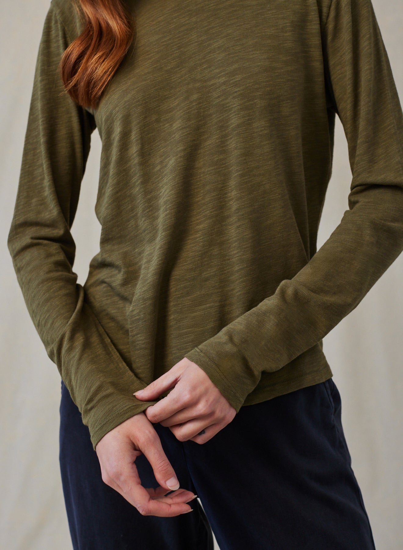 Bella DahlLong Sleeve Crew Tee - Italian HerbTops